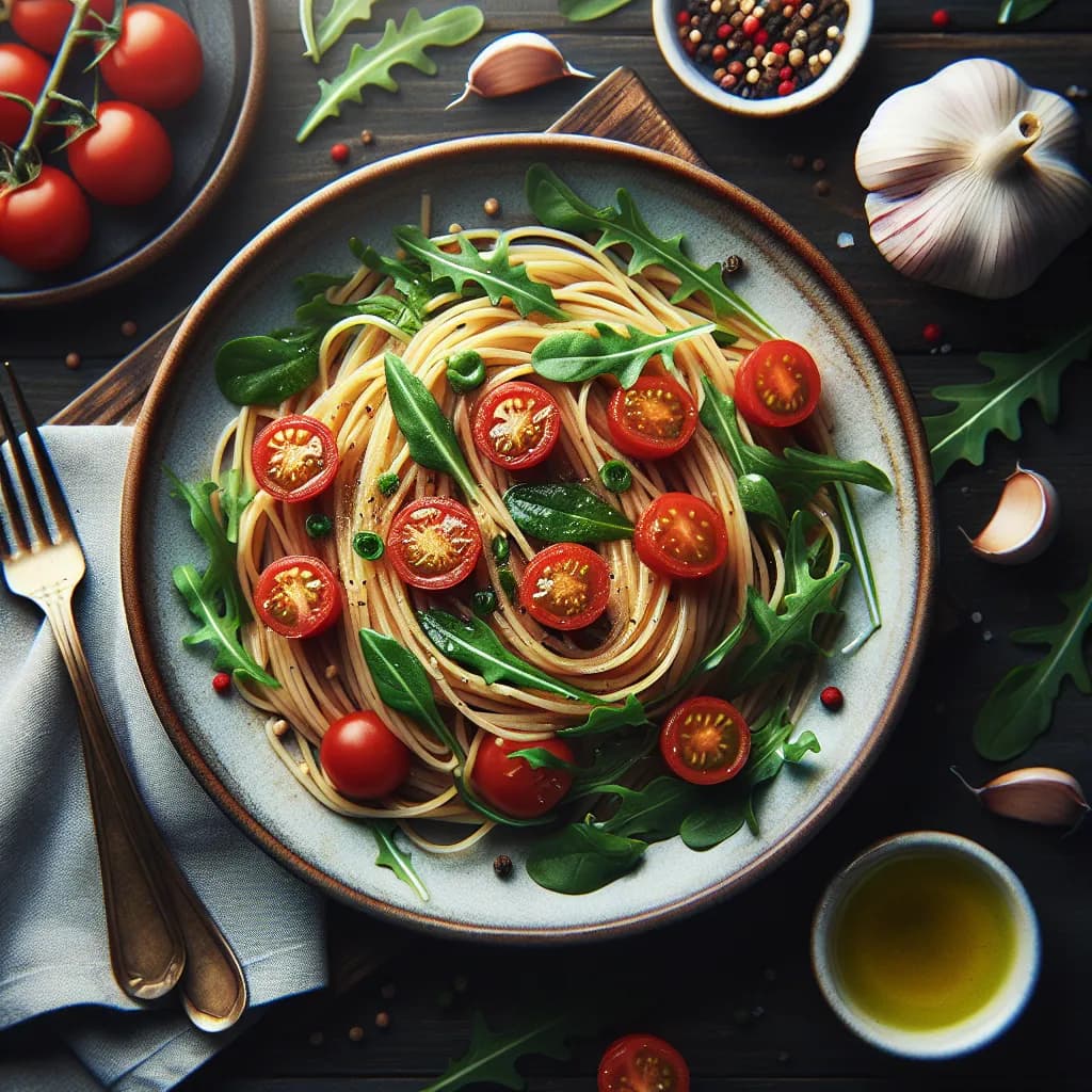 Rucola-Pasta mit Tomaten