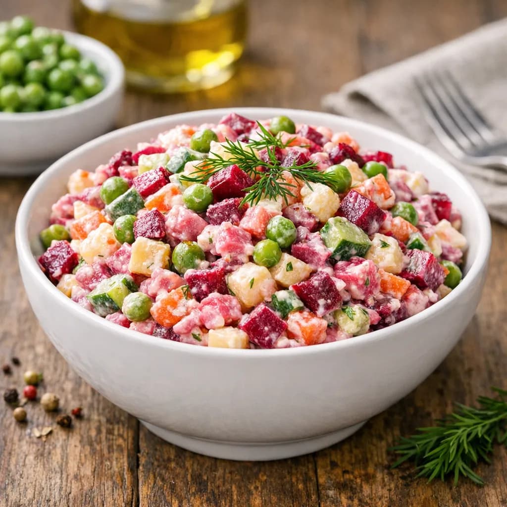 Russian Olivier Salad with Beets