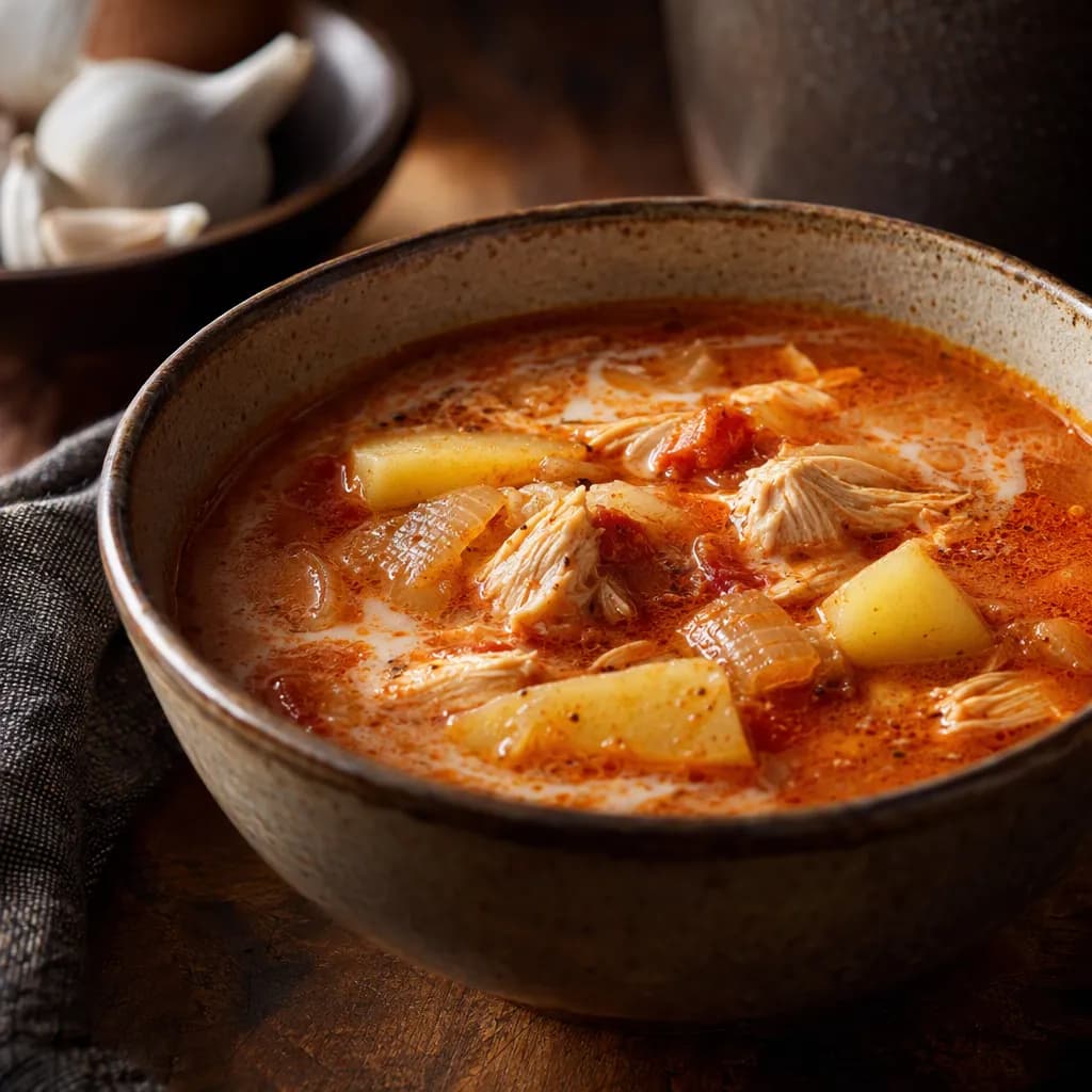 Rustic Tomato Chicken and Coconut Soup