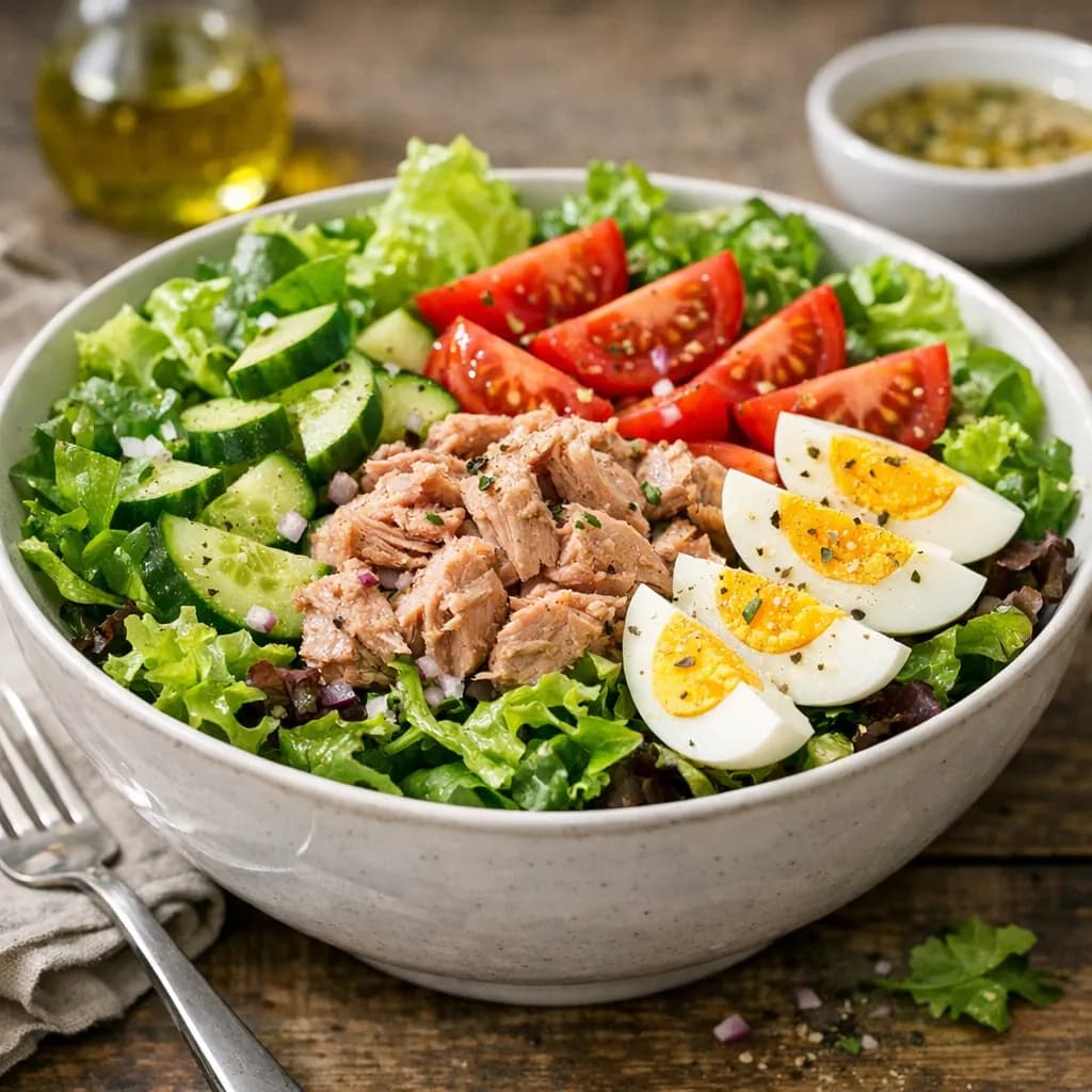 Salade composée au thon et œuf dur