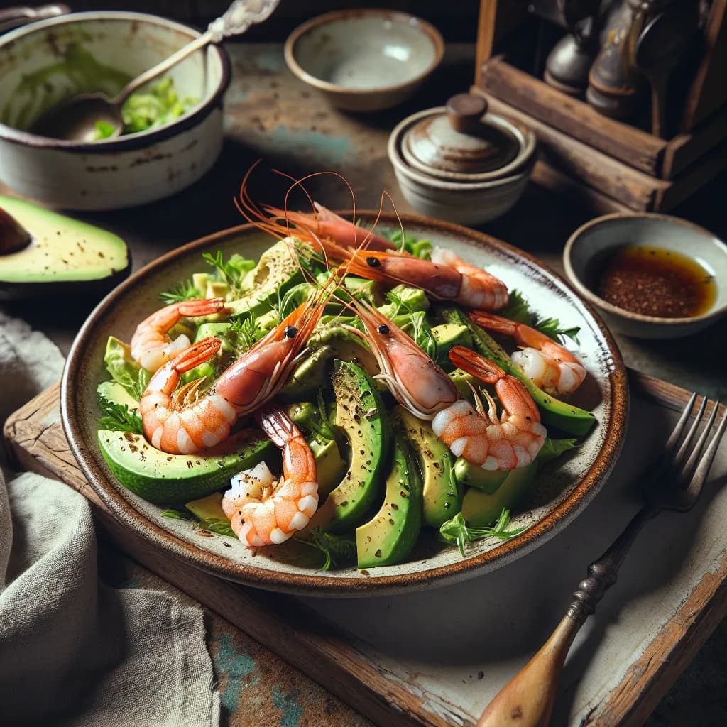 Salade d'avocat et crevettes