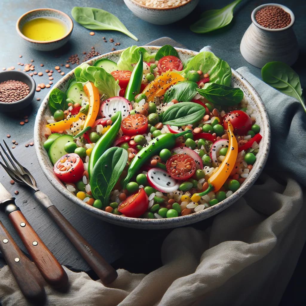Salade de Riz et Lentilles