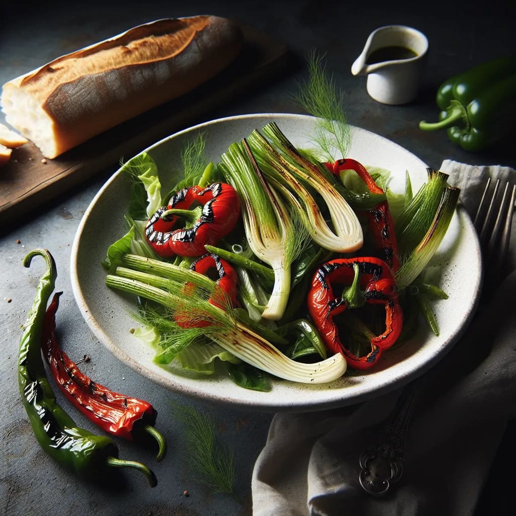 Salade de fenouil et poivrons grillés