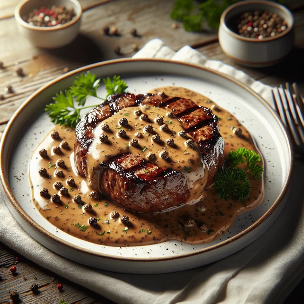 Salisbury Steak with Peppercorn Sauce