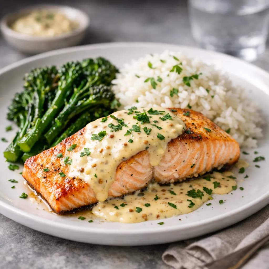 Salmon Filet with Creamy Dijon Sauce