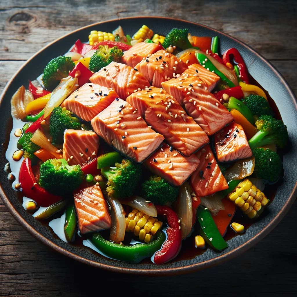 Salmon Stir-Fry with Vegetables