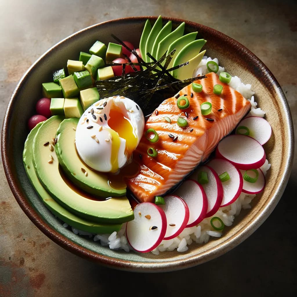 Salmon and Egg Poki Bowl