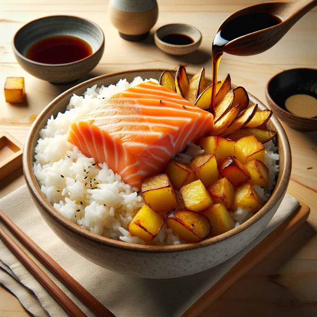 Salmon and Potato Rice Bowl