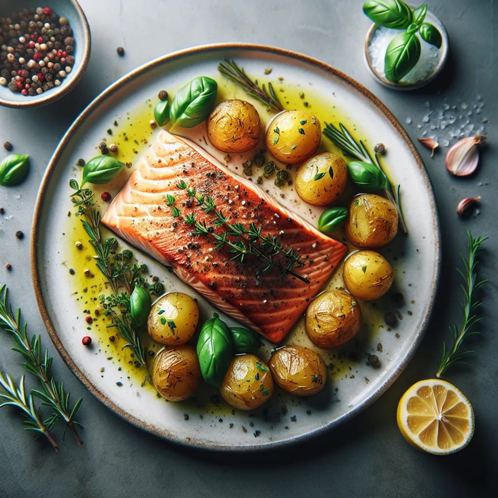Salmone Arrosto con Erbe Aromatiche