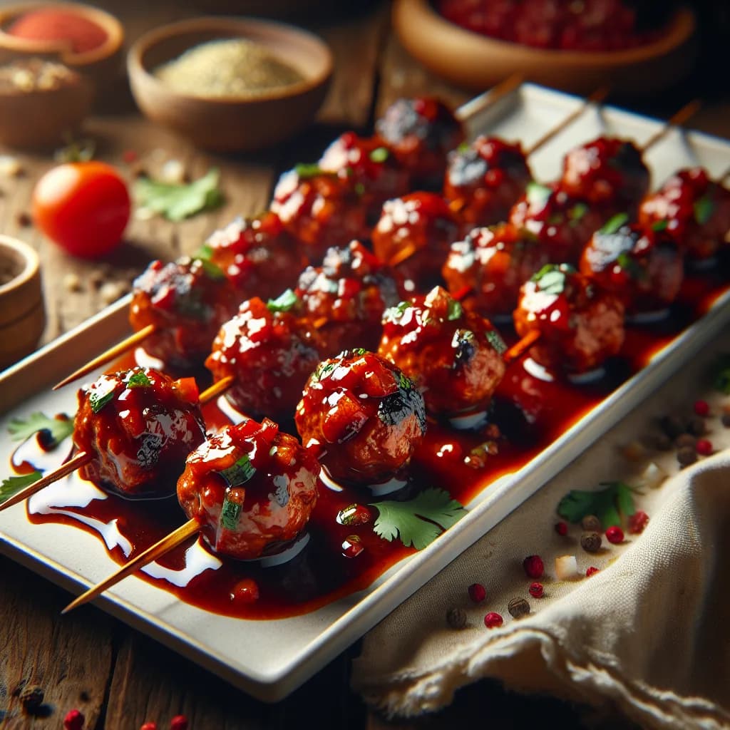 Salsa Meatball Skewers