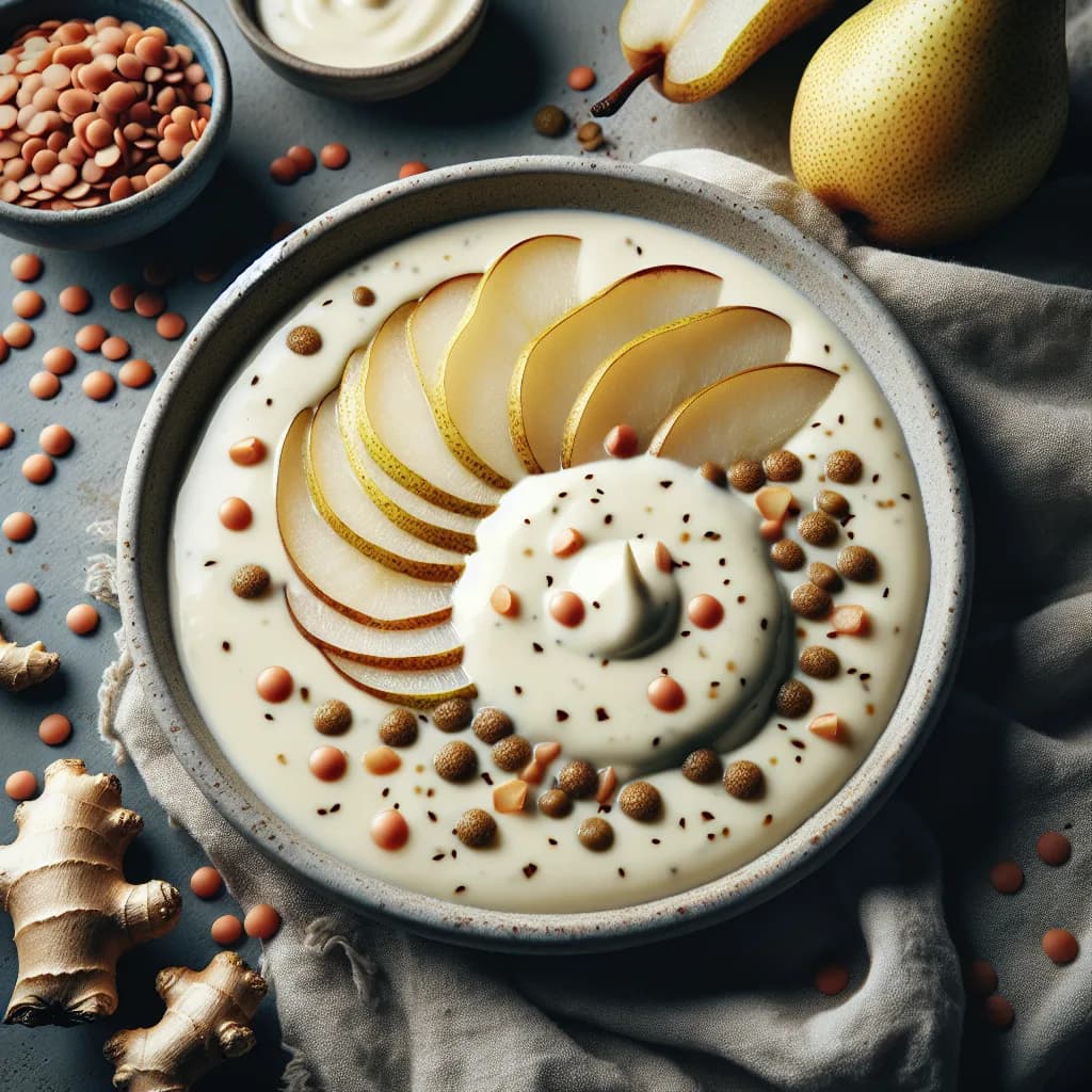 Salsa di Yogurt allo Zenzero con Pere e Lenticchie