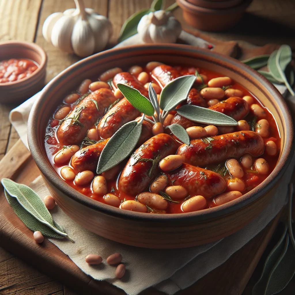 Salsicce e Fagioli all'Uccelletto