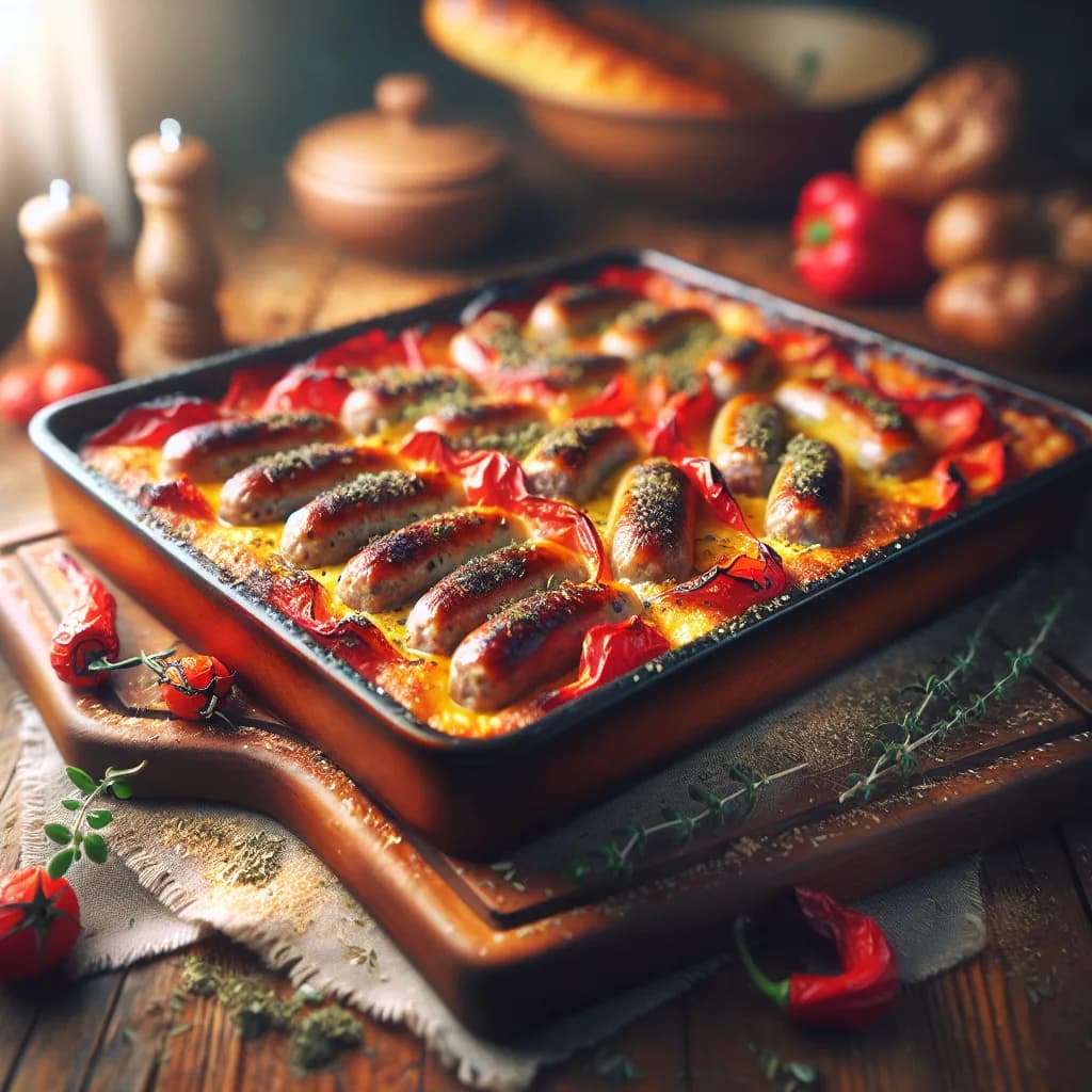 Salsiccia e Peperoni al Forno
