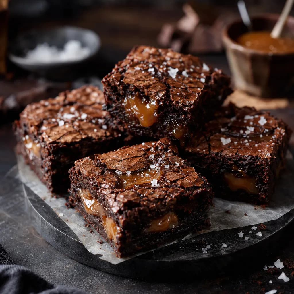 Salted Caramel Soft-Center Brownies