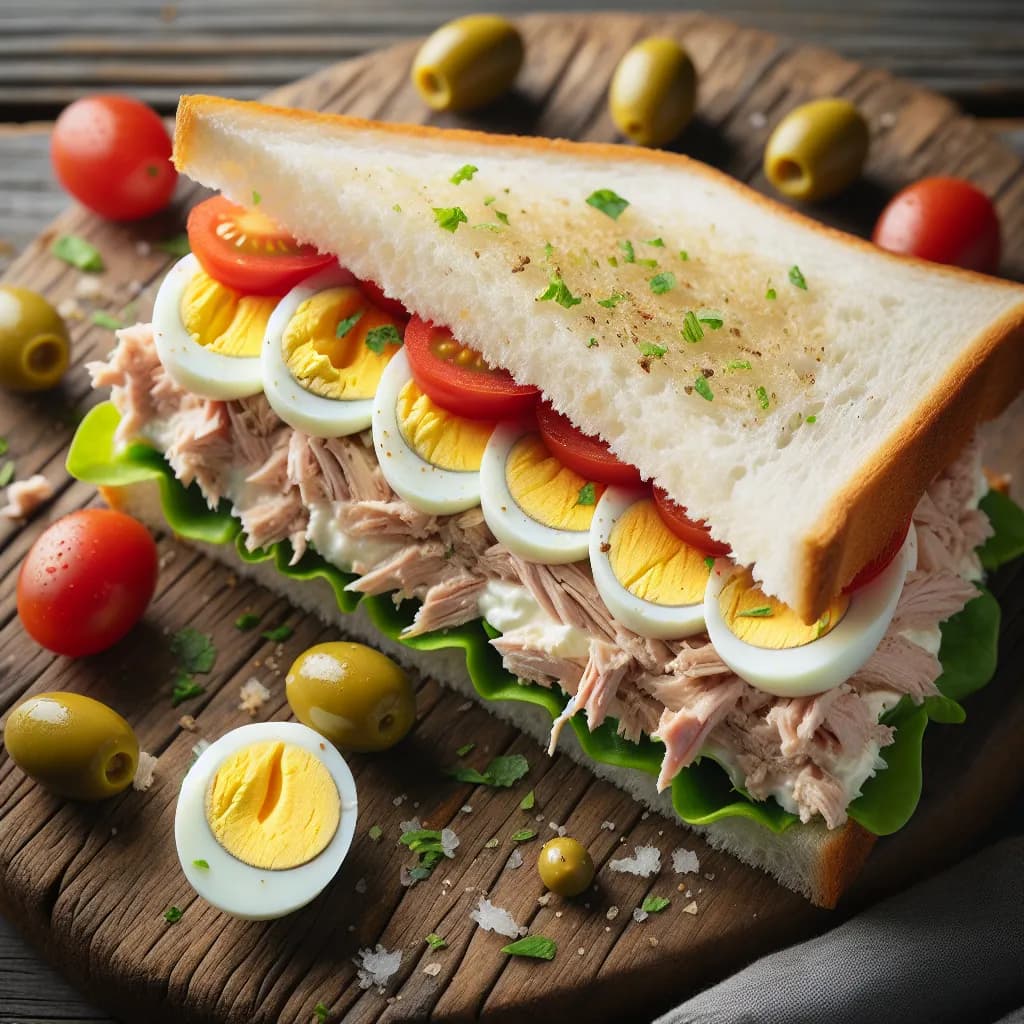 Sandwich au thon et œufs