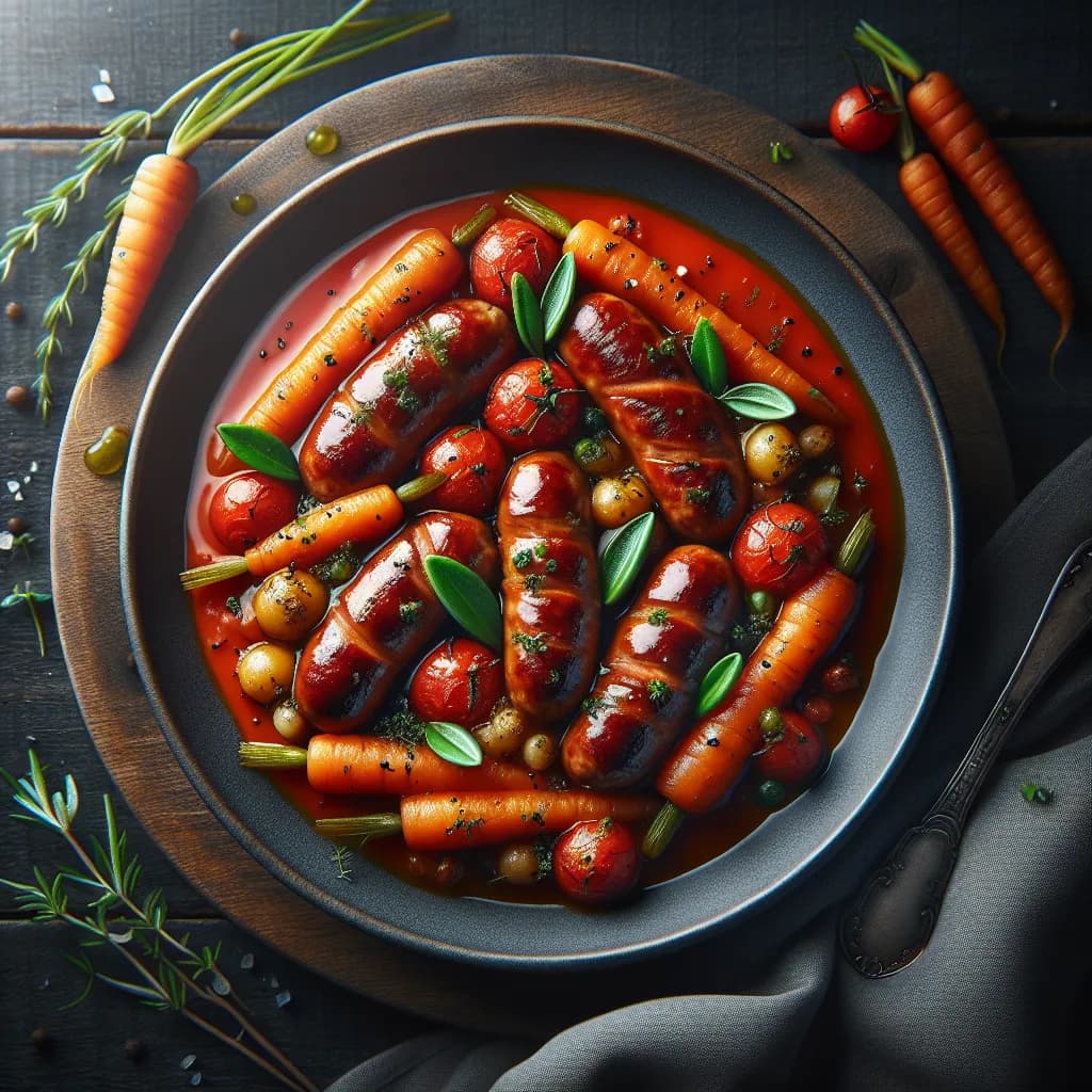 Saucisse et Carottes à la Sauce Tomate