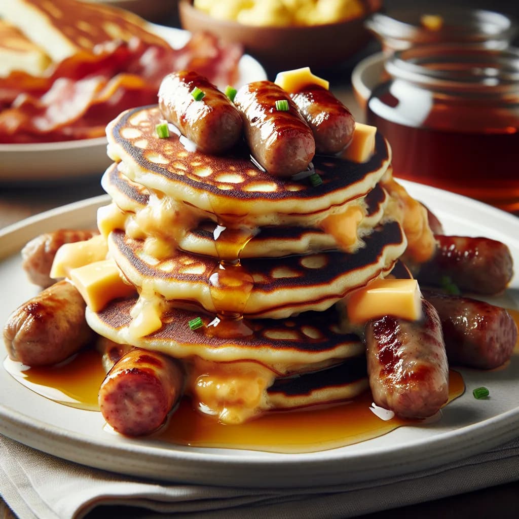 Sausage Cheese Pancakes