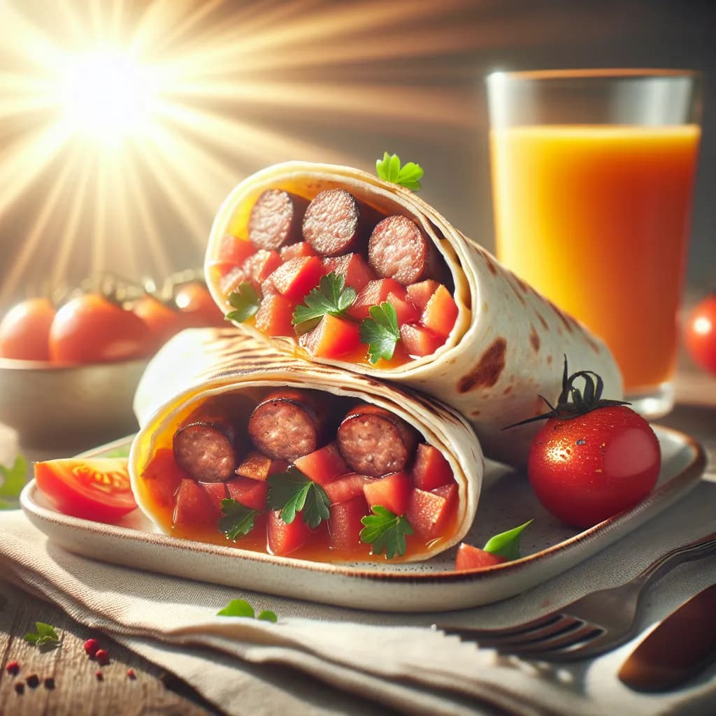 Sausage and Tomato Breakfast Wrap