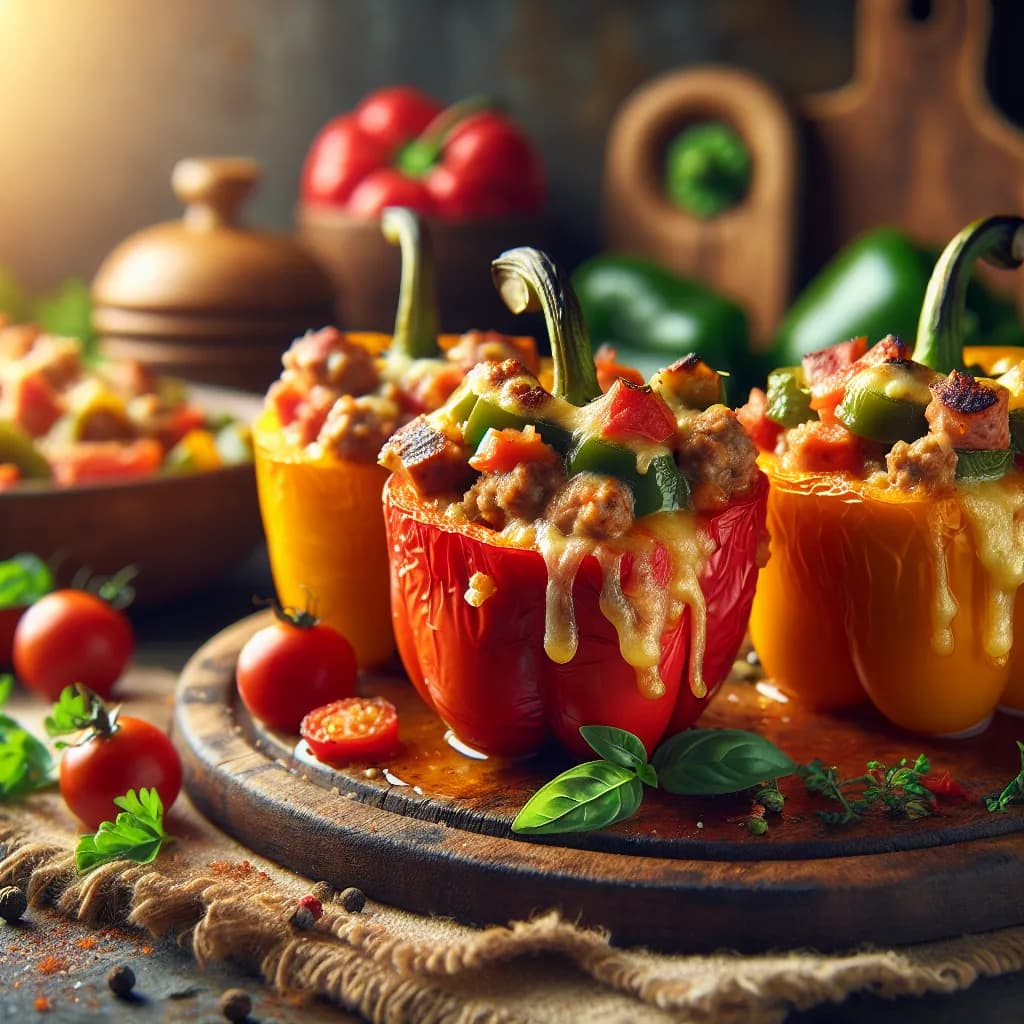 Sausage and Tomato Stuffed Peppers