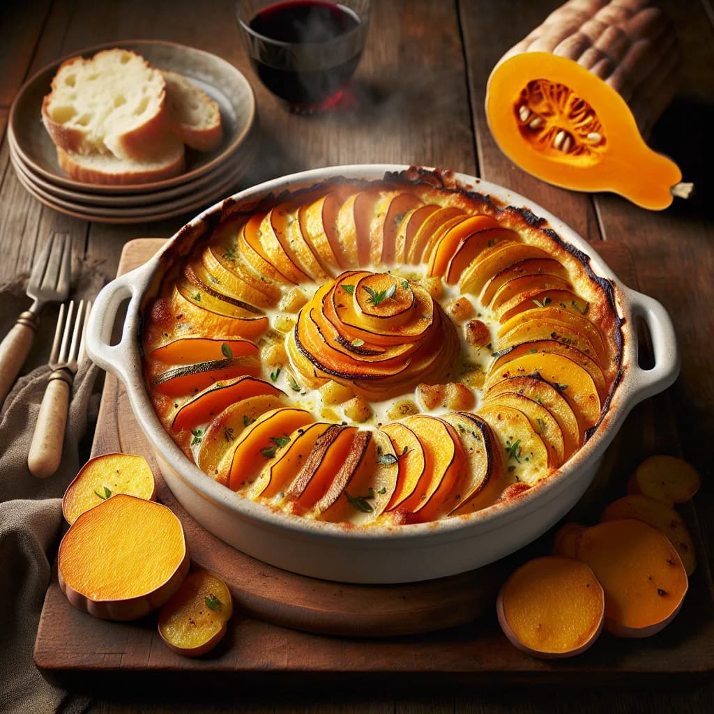 Savory Pumpkin and Potato Gratin