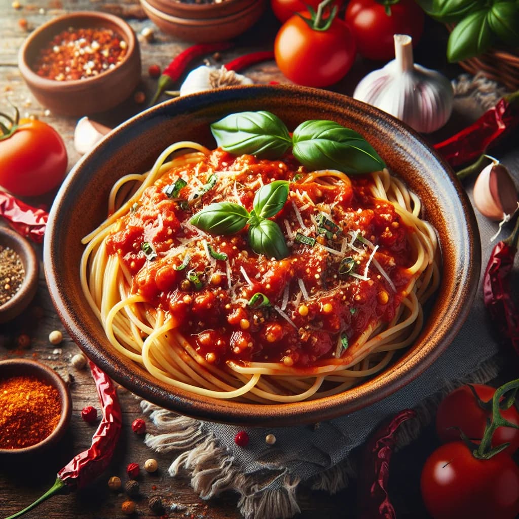 Scharfe Arrabbiata-Nudelsoße