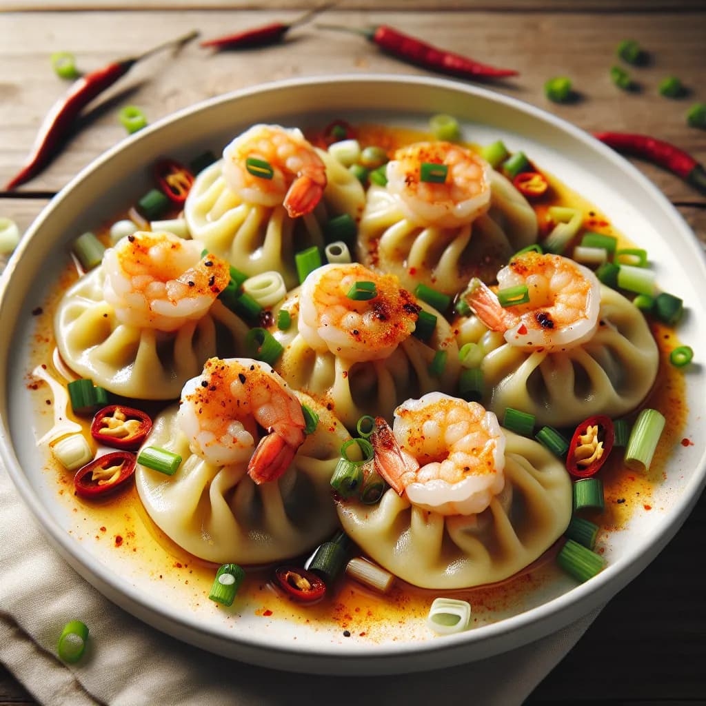 Scharfe Garnelen-Dumplings