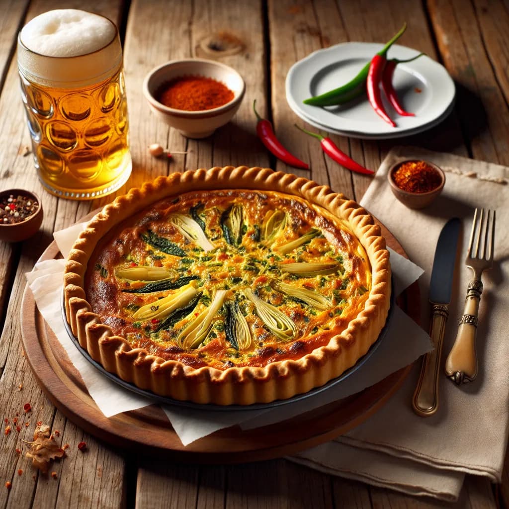 Scharfe Porree-Quiche