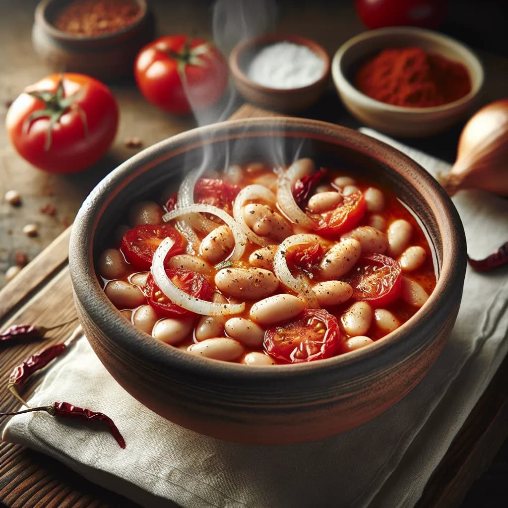 Scharfe Weiße Bohnen mit Tomaten