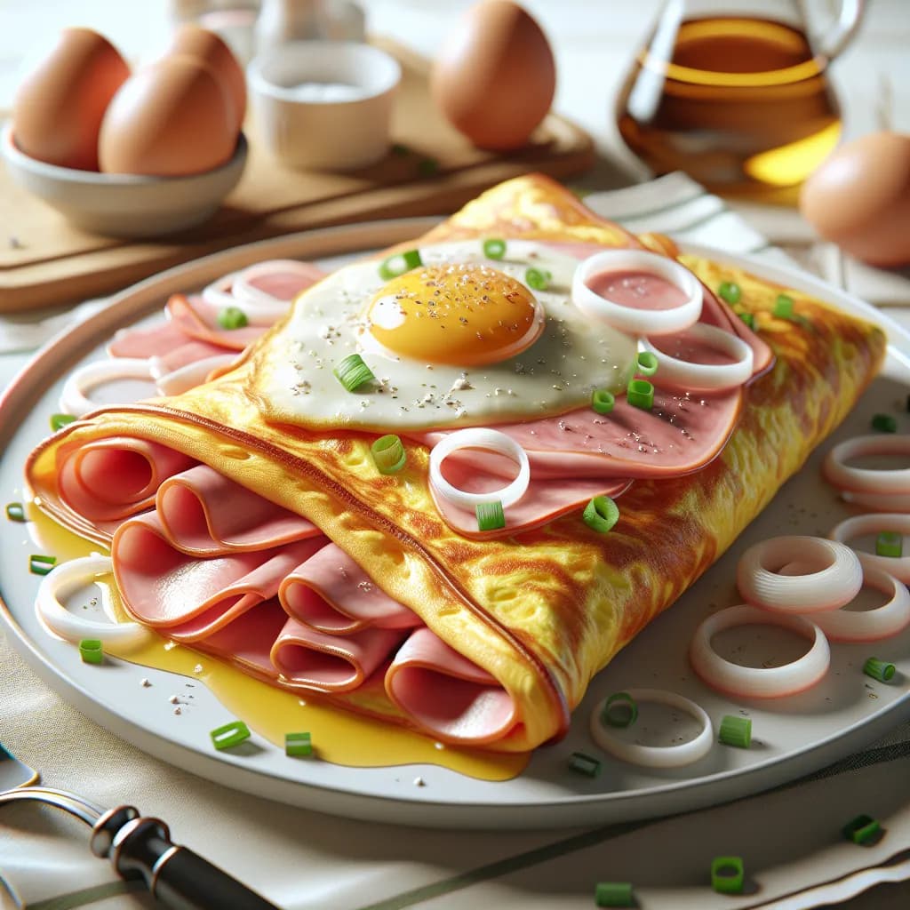 Schinken und Eier Omelett