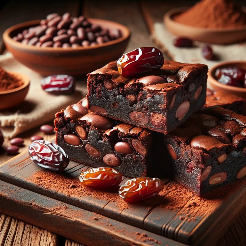 Schokoladen-Bohnen-Brownies mit Datteln