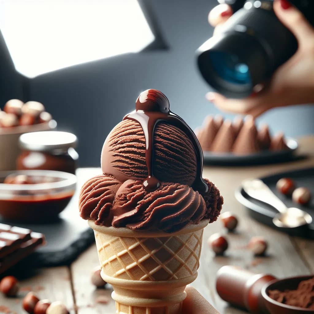 Schokoladen-Crème fraîche Eis