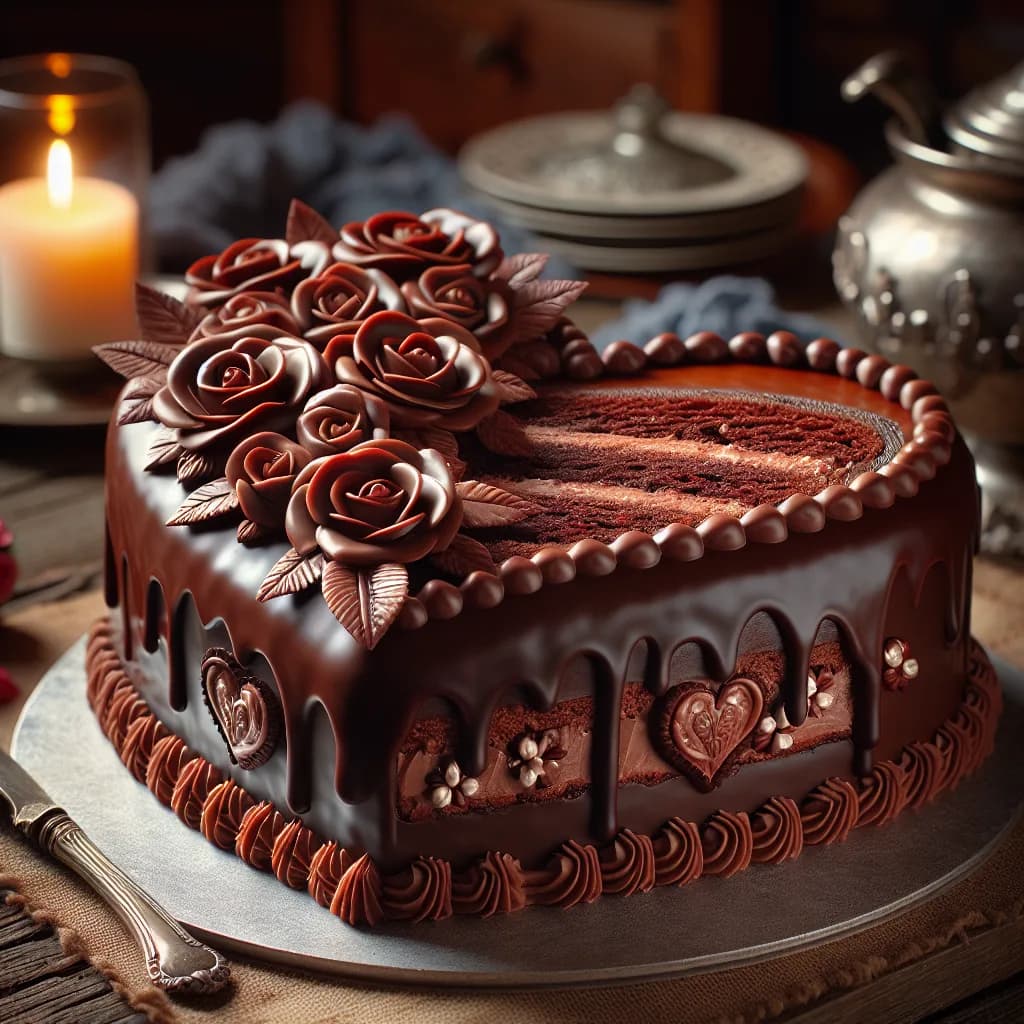 Schokoladen-Herztorte