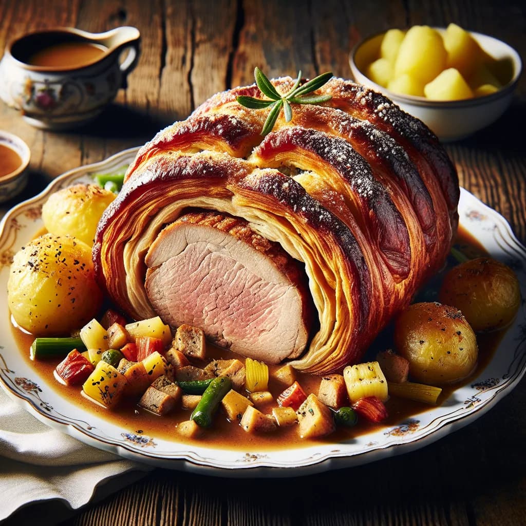 Schweinslungenbraten im Teigmantel