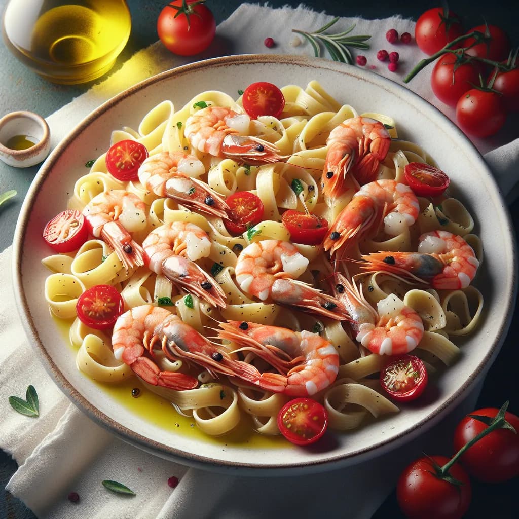Scialatielli Gamberi e Pomodorini