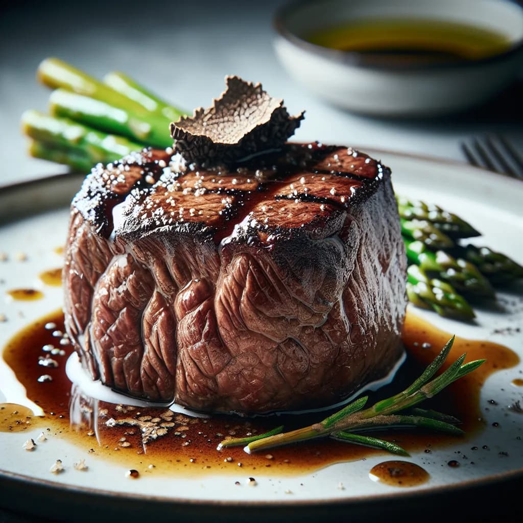 Seared Filet Mignon with Truffle Oil Drizzle