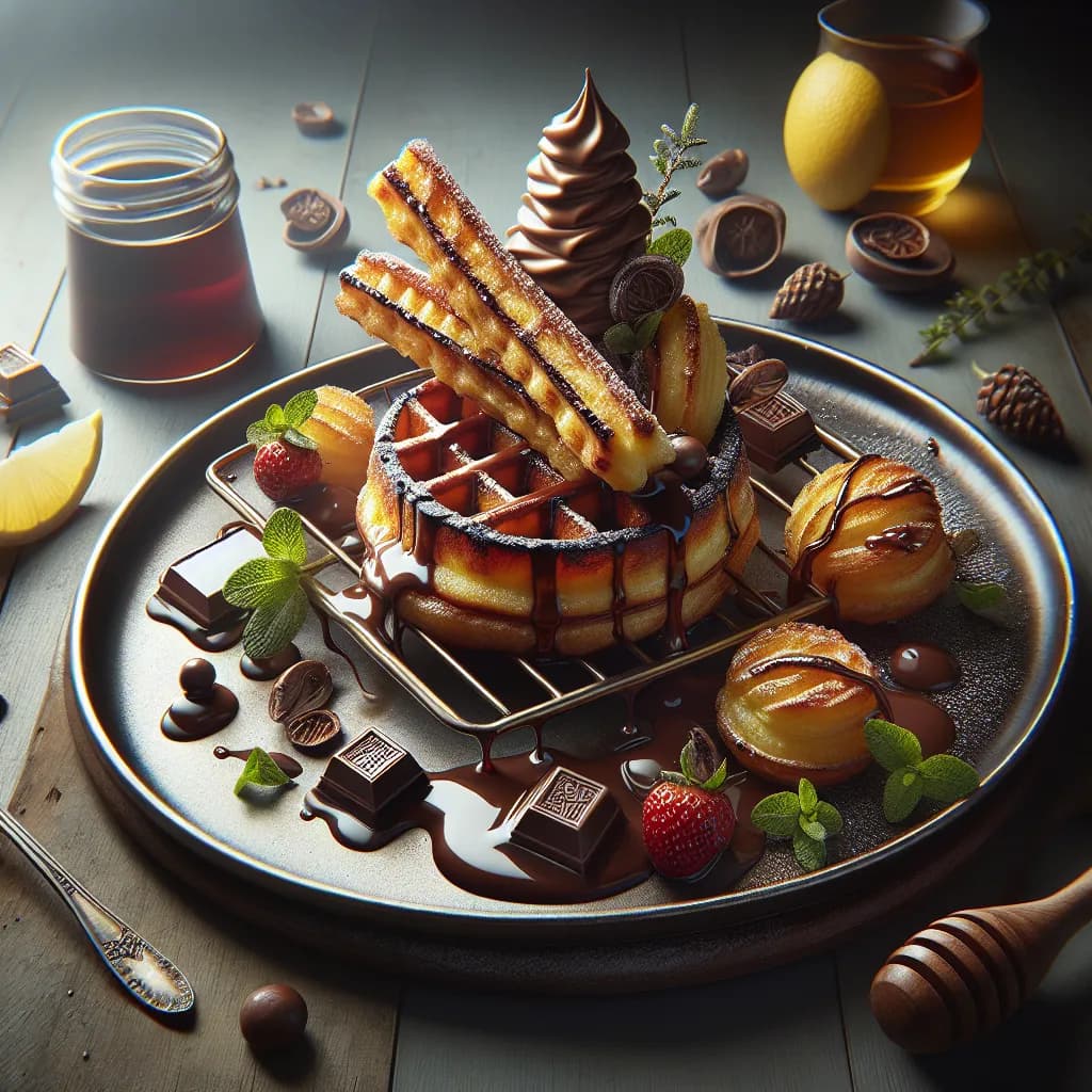 Seiche Grillée aux Gaufrettes Sucrées au Chocolat
