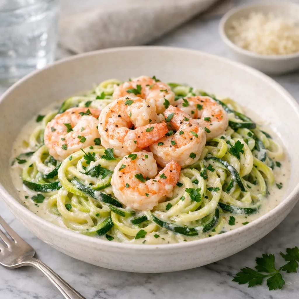 Shrimp Alfredo Zoodles