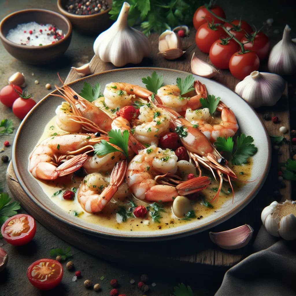 Shrimp Provencal with White Wine Sauce