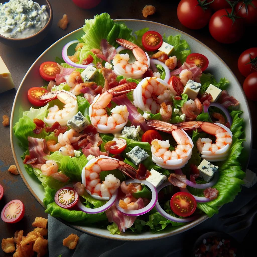 Shrimp and Onion Blue Cheese Salad