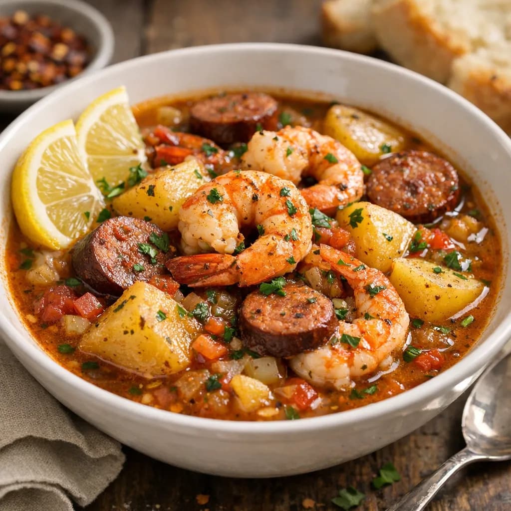Shrimp, Sausage & Potato Cajun Stew