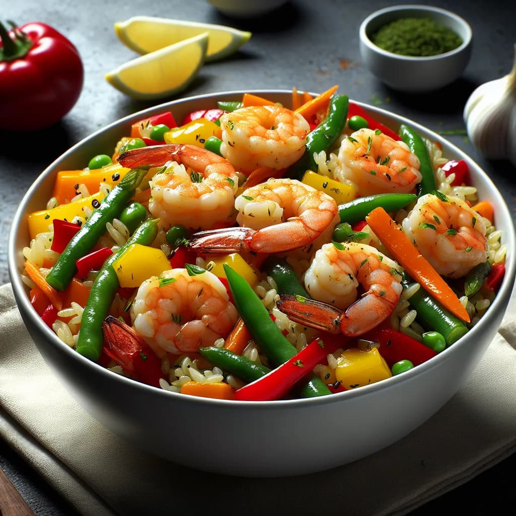 Shrimpsreis mit Gemüse