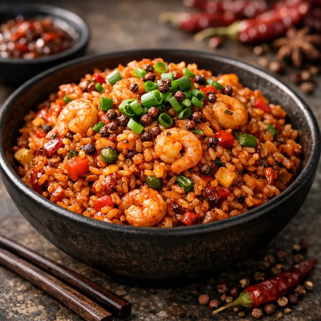 Sichuan Hot Pepper Shrimp Fried Rice