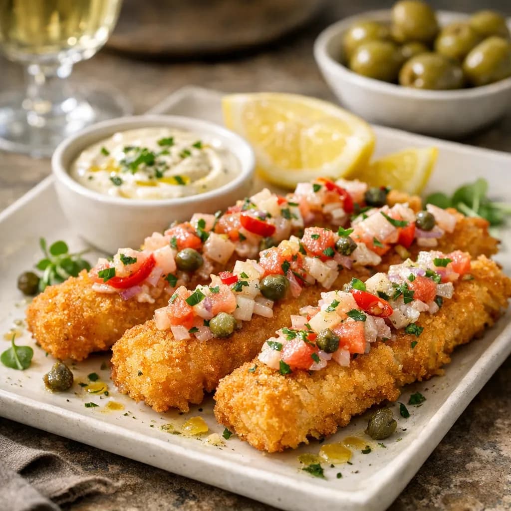 Sicilian Fried Fish Ceviche Fingers