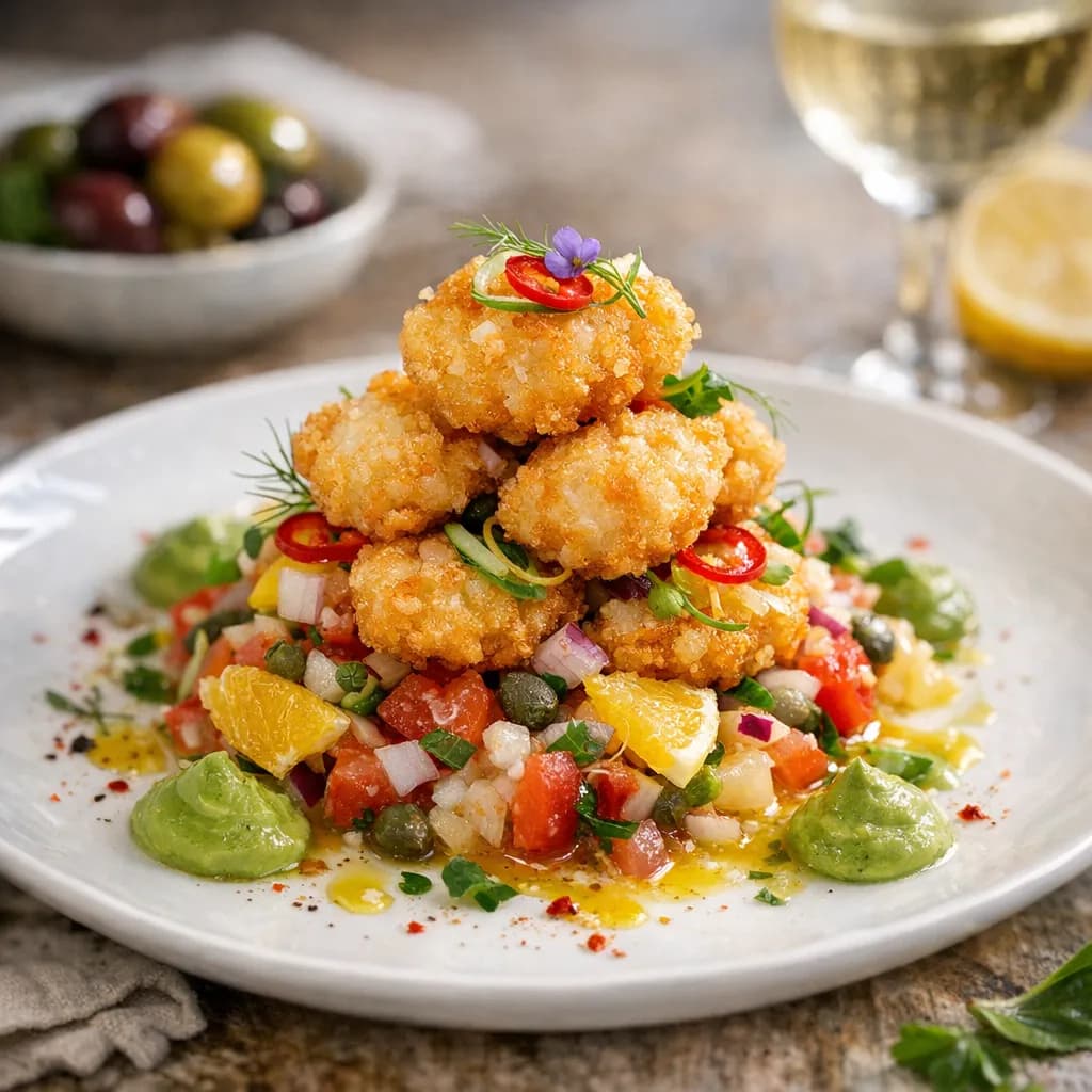 Sicilian Fried Scallop Ceviche