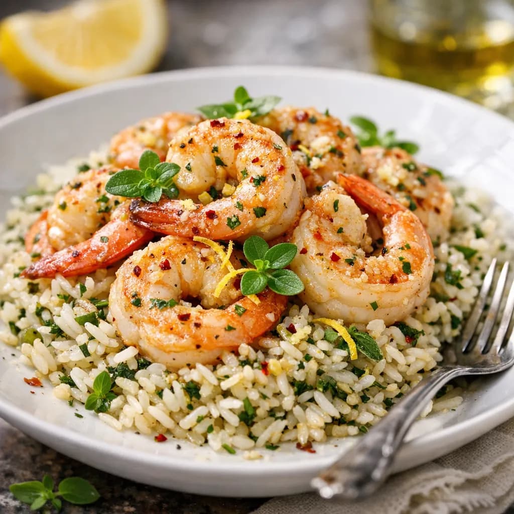 Sicilian Garlic Butter Shrimp with Devilish Herb Rice