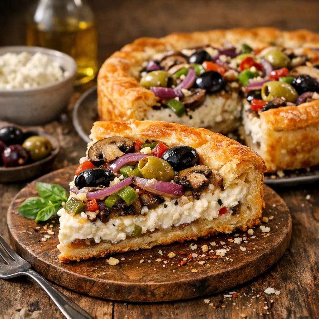 Sicilian Ricotta & Veggie Deep Dish Pizza