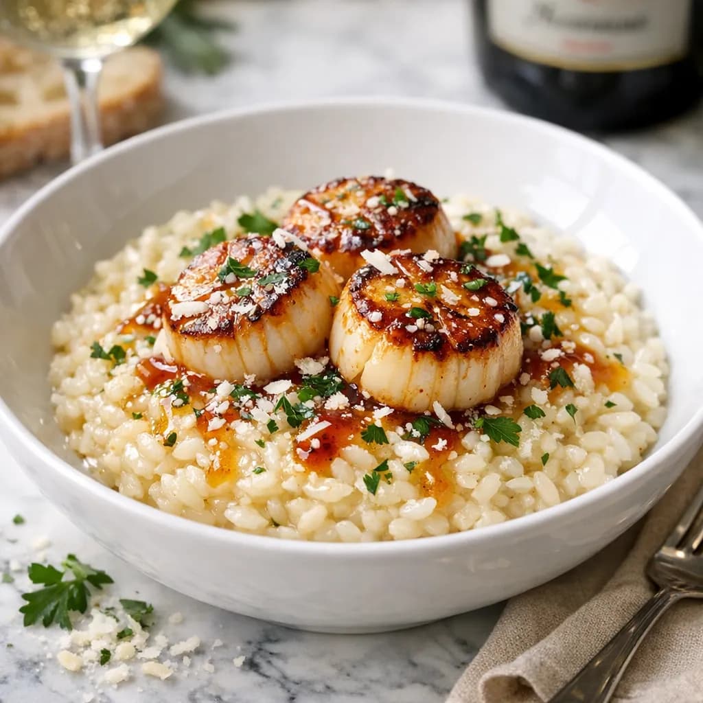 Sicilian Scallop Risotto with Asti-Spumanti Reduction