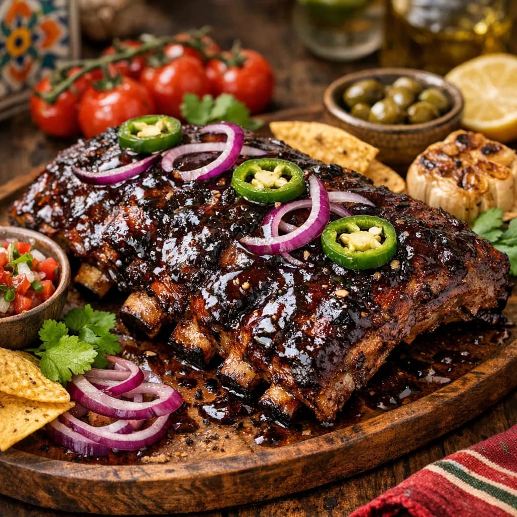 Sicilian Tex-Mex Baby Back Ribs with Truff MeKa-Q Black Label Glaze