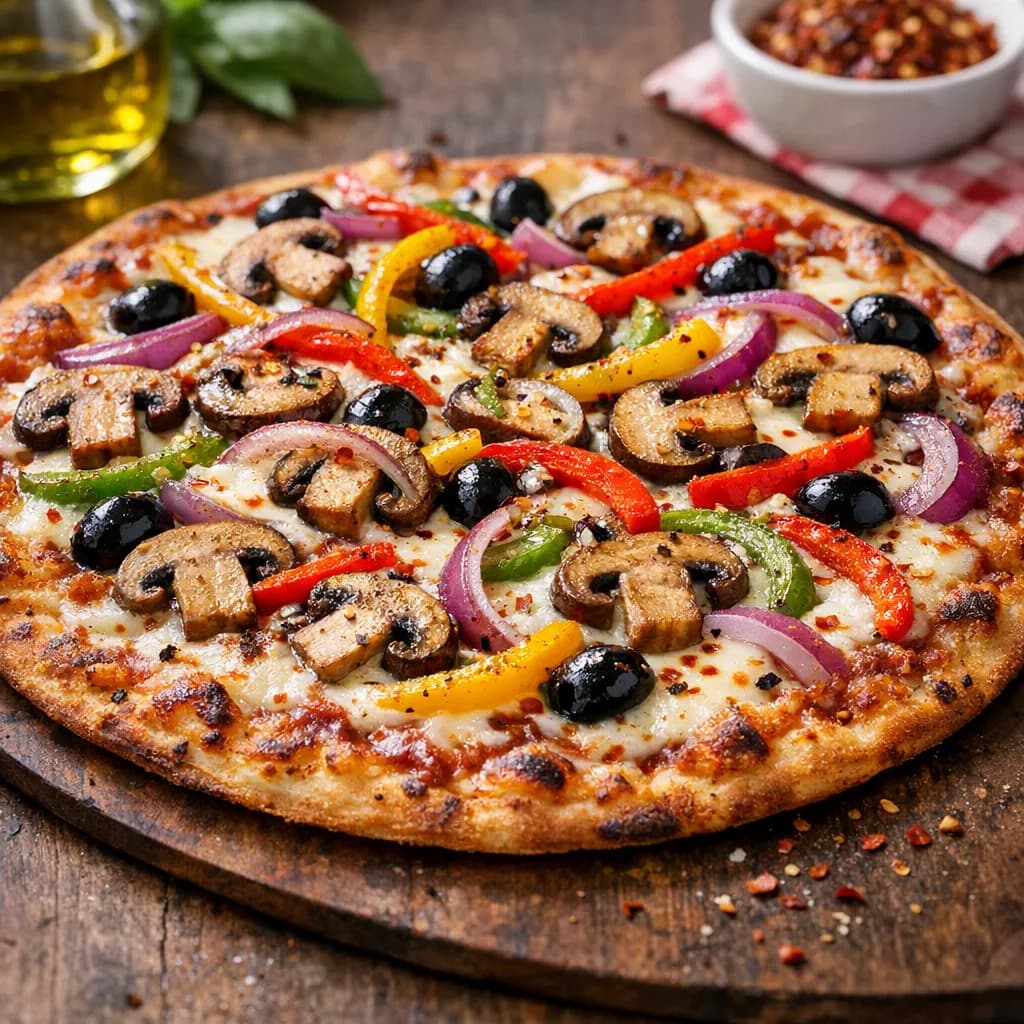 Sicilian Thin Crust Veggie Supreme Pizza