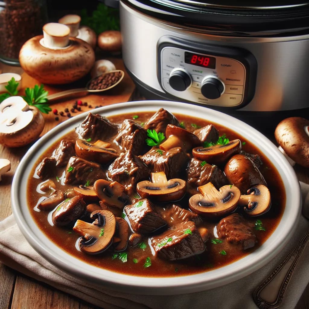Slow Cooker Beef and Mushroom Stew